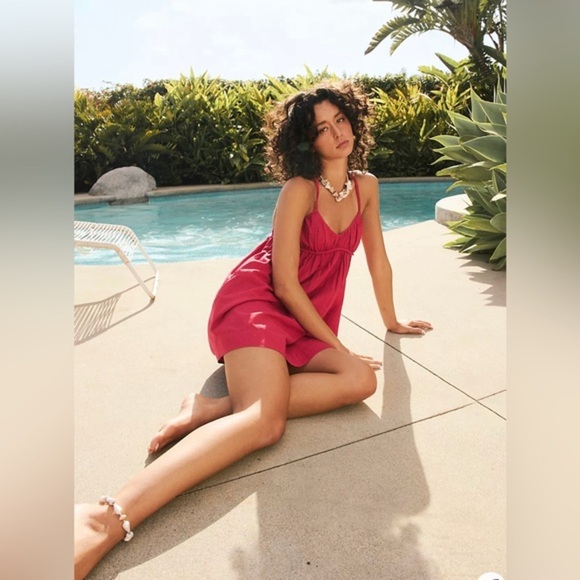 Free People brown Tell All Mini strappy babydoll style dress size small new - Picture 5 of 5